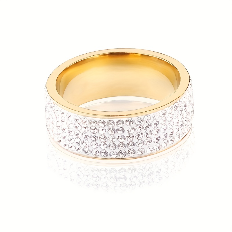 Flat Five Rows Diamond Ring